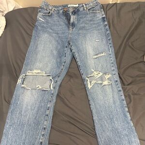 Garage Blue Straight Leg Jeans
